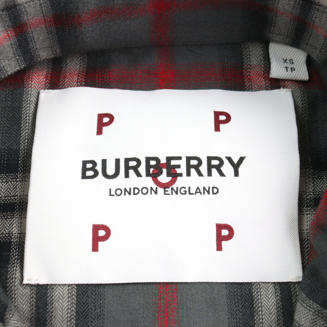 Excellent BURBERRY LONDON Long sleeve shirt Embroidered Blur Check mens XS