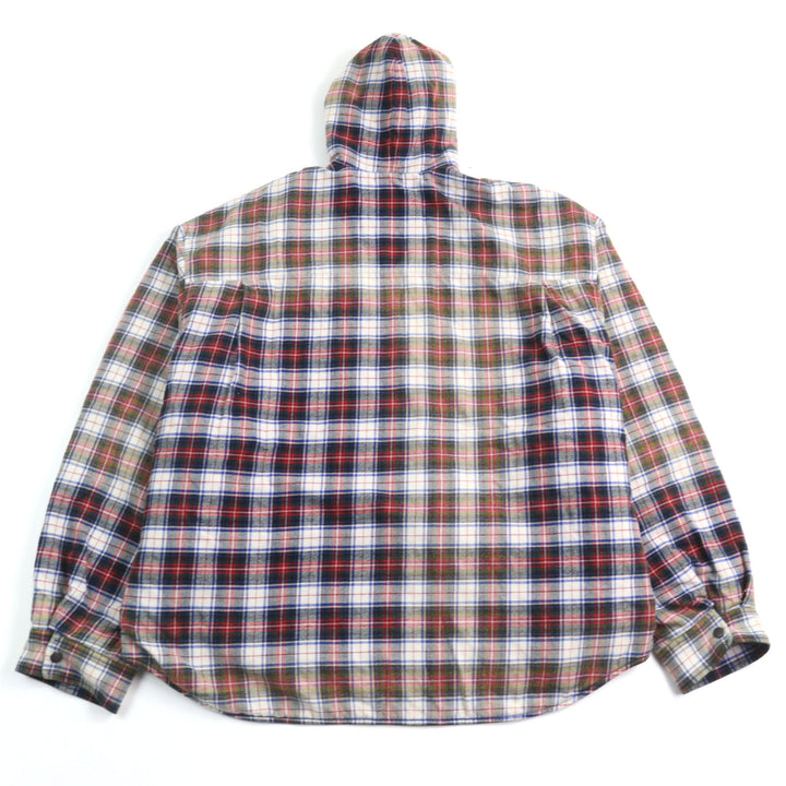 Great BALENCIAGA Jacket BLEACHED PLAID HOODED SHIRT VintageS 699223