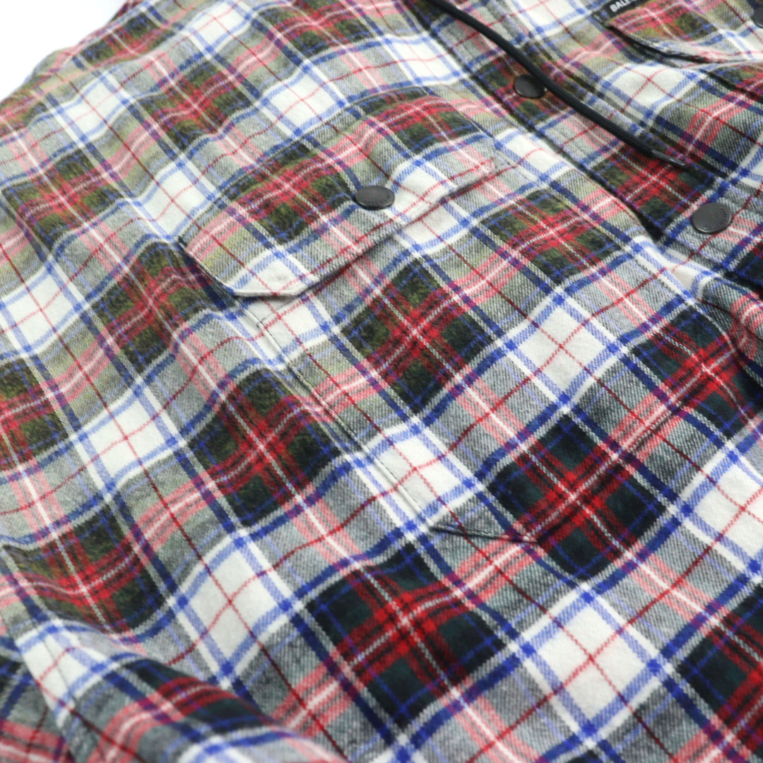 BALENCIAGA Jacket BLEACHED PLAID HOODED SHIRT multicolor cotton mens S 699223