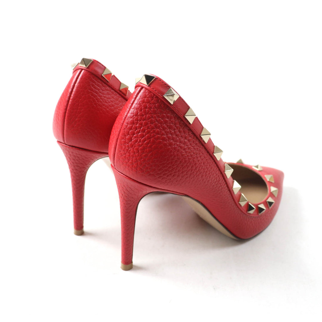 Great Valentino Garavani pumps Rock stud pointed toe Red leather Women 36