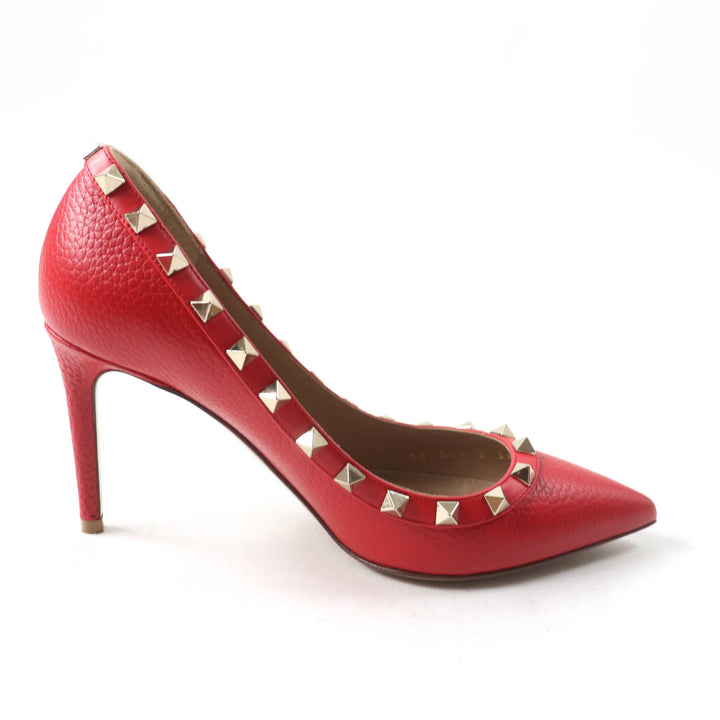 Great Valentino Garavani pumps Rock stud pointed toe Red leather Women 36