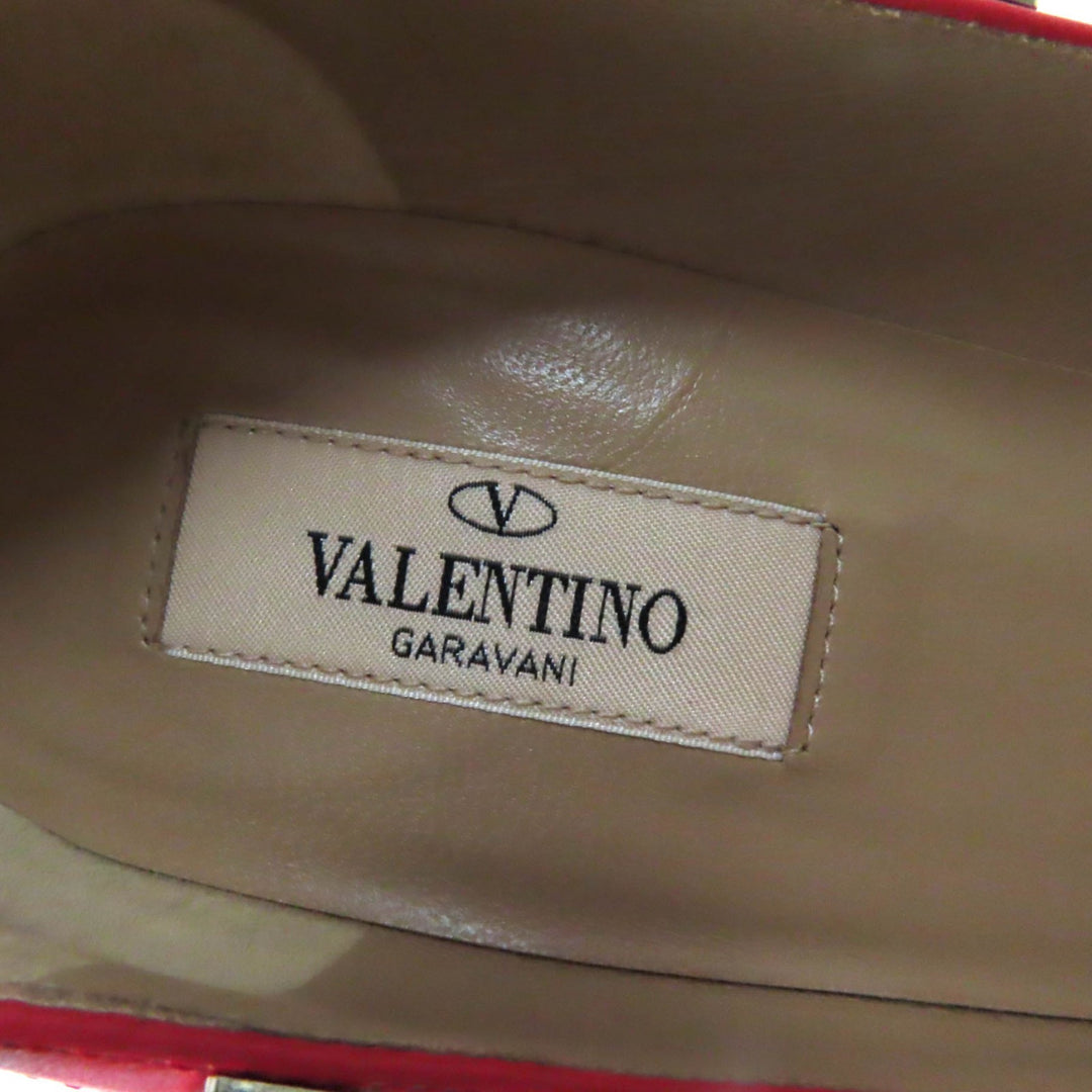 Great Valentino Garavani pumps Rock stud pointed toe Red leather Women 36