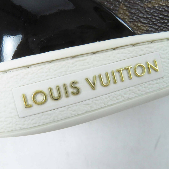 Great LOUIS VUITTON sneakers Front row line Brown Monogram canvas Women 35.5