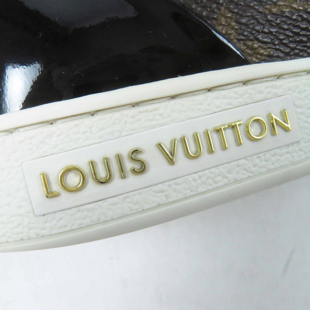 Great LOUIS VUITTON sneakers Front row line Brown Monogram canvas Women 35.5