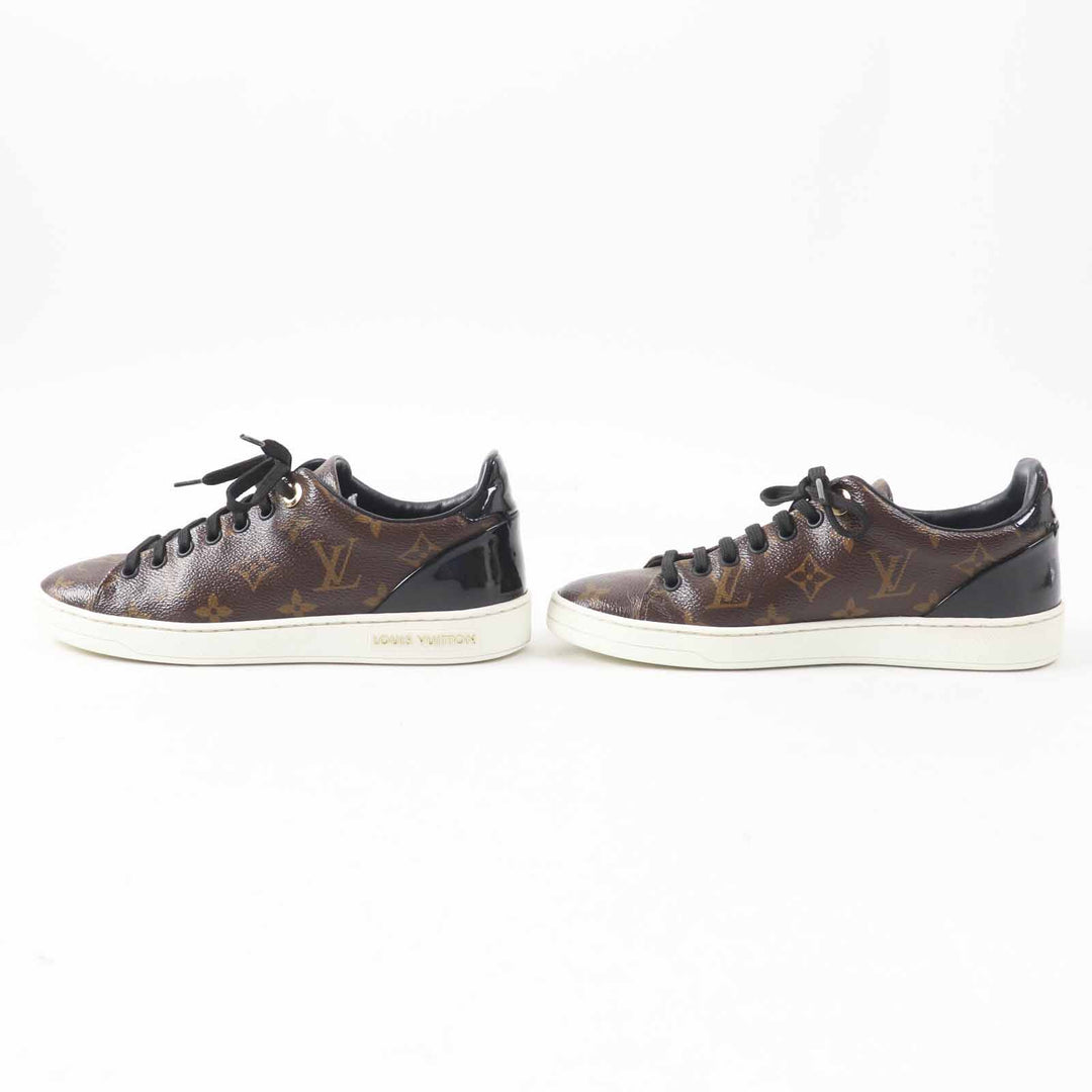 Great LOUIS VUITTON sneakers Front row line Brown Monogram canvas Women 35.5