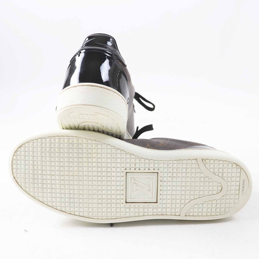 Great LOUIS VUITTON sneakers Front row line Brown Monogram canvas Women 35.5