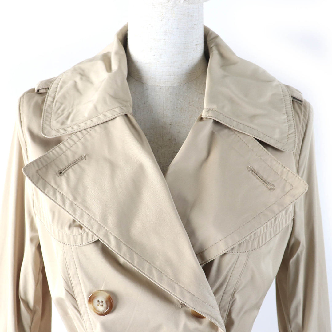Great MONCLER trench coat GOBIE Logo tag, logo button, belt included beige polyester Women 0
