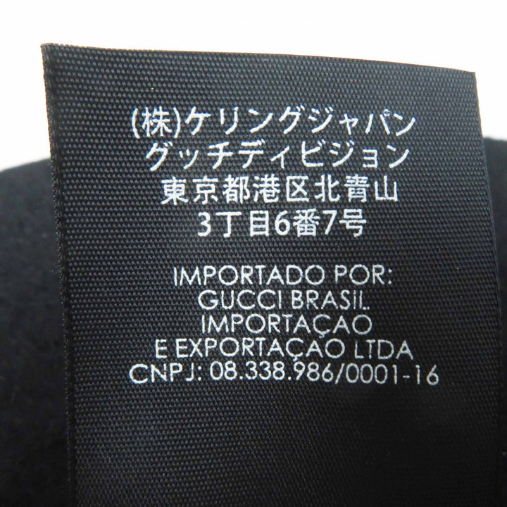 Excellent GUCCI hat Rabbit felt wide brim black dark navy wool Women XL