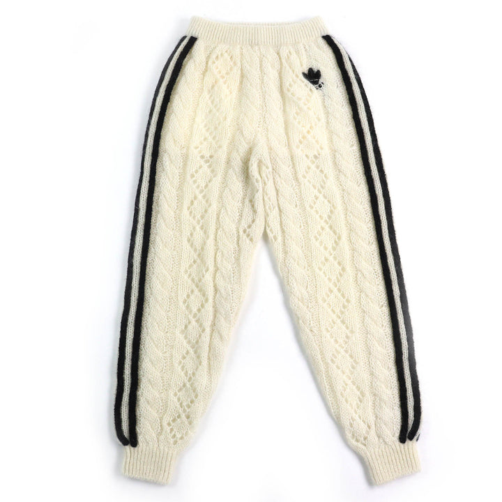 Pristine GUCCI×adidas Pants Trefoil 3 Stripes Mohair Knit Ivory black Women S