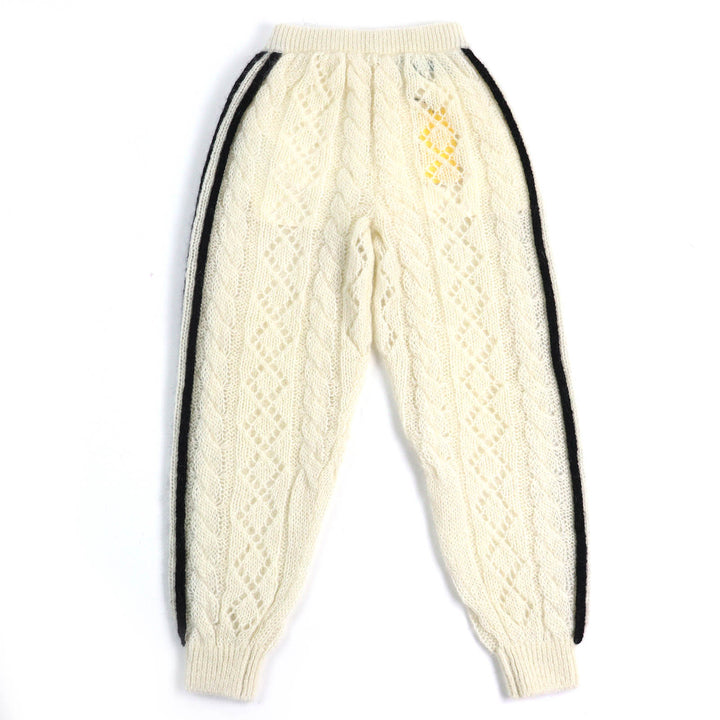 Pristine GUCCI×adidas Pants Trefoil 3 Stripes Mohair Knit Ivory black Women S 721504