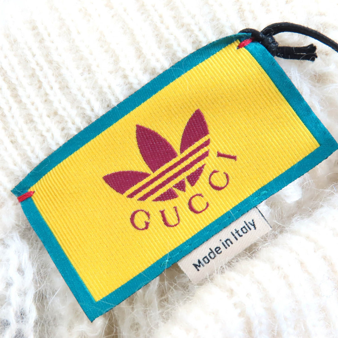 Pristine GUCCI×adidas Pants Trefoil 3 Stripes Mohair Knit Ivory black Women S 721504