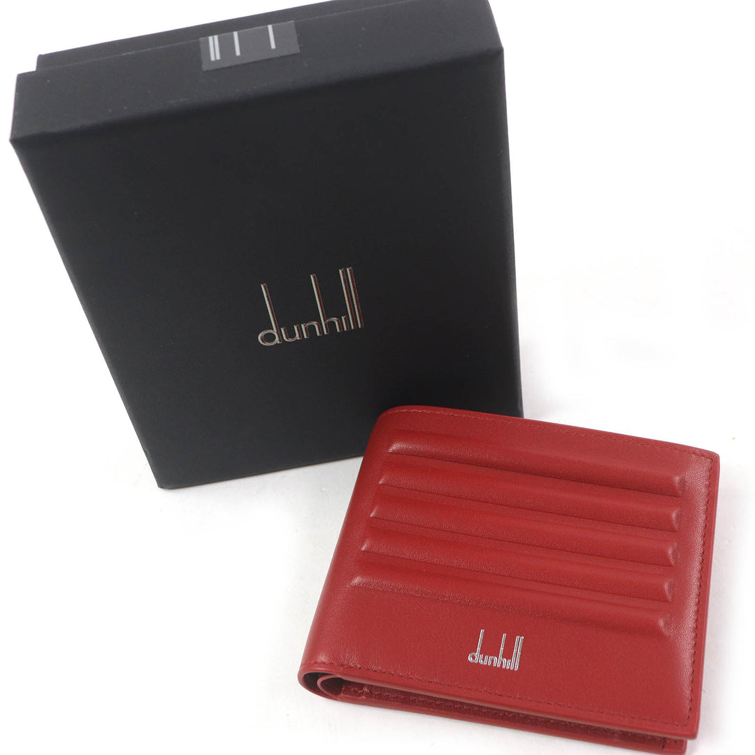 Pristine Dunhill Bifold Wallet GT 4CC Coin case Billfold Red leather mens