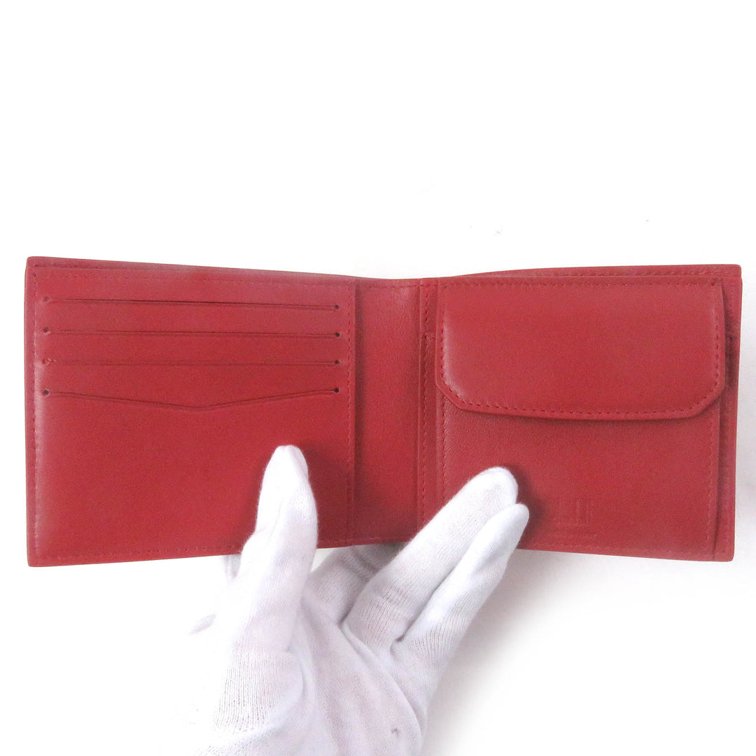 Pristine Dunhill Bifold Wallet GT 4CC Coin case Billfold Red leather mens