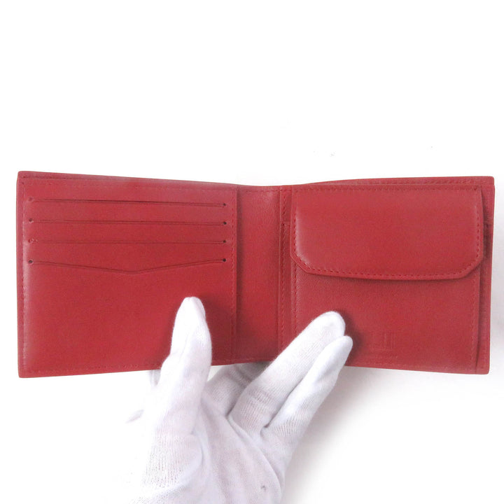 Pristine Dunhill Bifold Wallet GT 4CC Coin case Billfold Red leather mens
