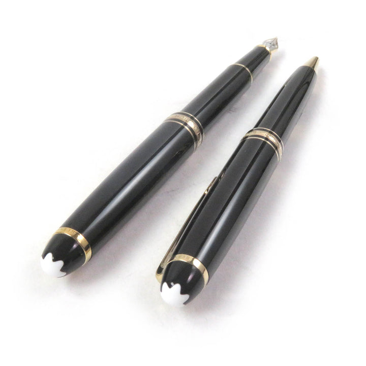 Excellent MONTBLANC fountain pen Classic Set of 2 ballpoint pens Black gold 14K