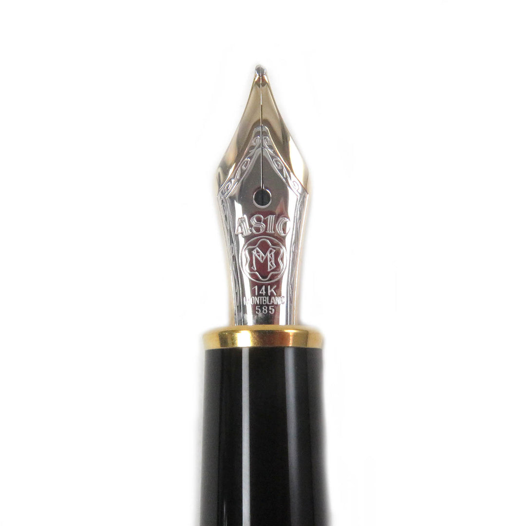 Excellent MONTBLANC fountain pen Classic Set of 2 ballpoint pens Black gold 14K