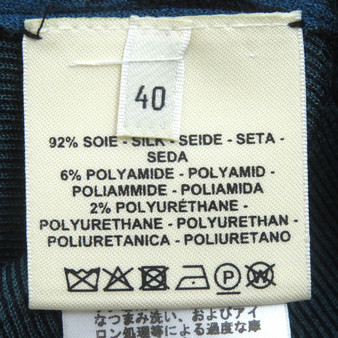 Excellent HERMES Short sleeve knit Chaine d'Ancre blue-black silk 40 2E2601D4
