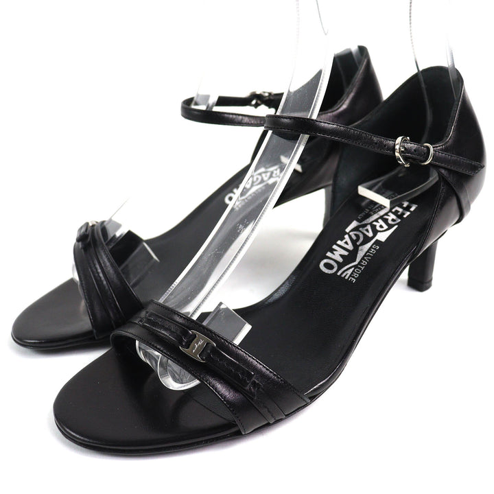 Excellent Salvatore Ferragamo Sandals Vara Bow Ankle Strap black leather Women