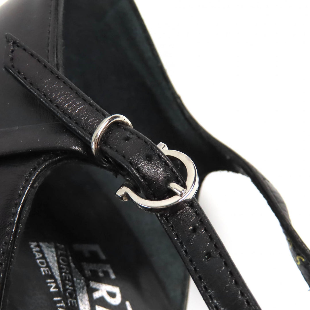Excellent Salvatore Ferragamo Sandals Vara Bow Ankle Strap black leather Women