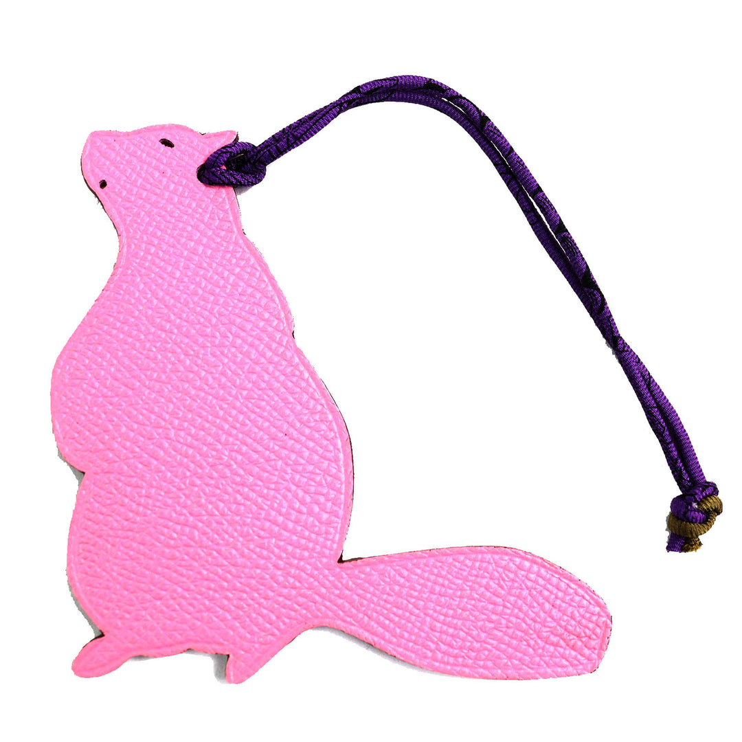 Excellent HERMES Bag charm Petite Ash Beaver Epsom/Togo Pink / Orange Women