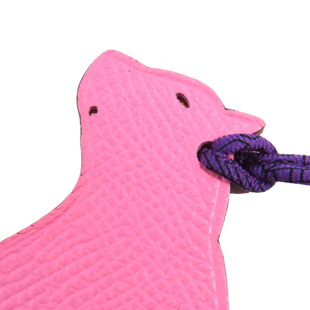Excellent HERMES Bag charm Petite Ash Beaver Epsom/Togo Pink / Orange Women