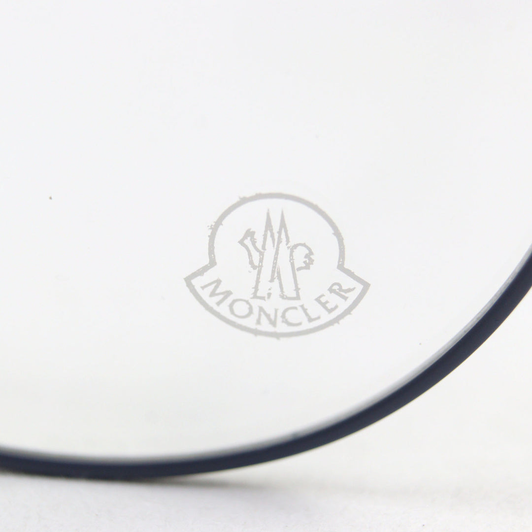 Pristine MONCLER Glasses Double bridge Boston shape with logo metal Silver mens ML 5046