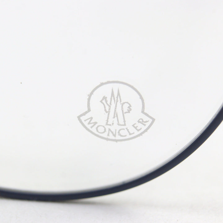 Pristine MONCLER Glasses Double bridge Boston shape with logo metal Silver mens ML 5046