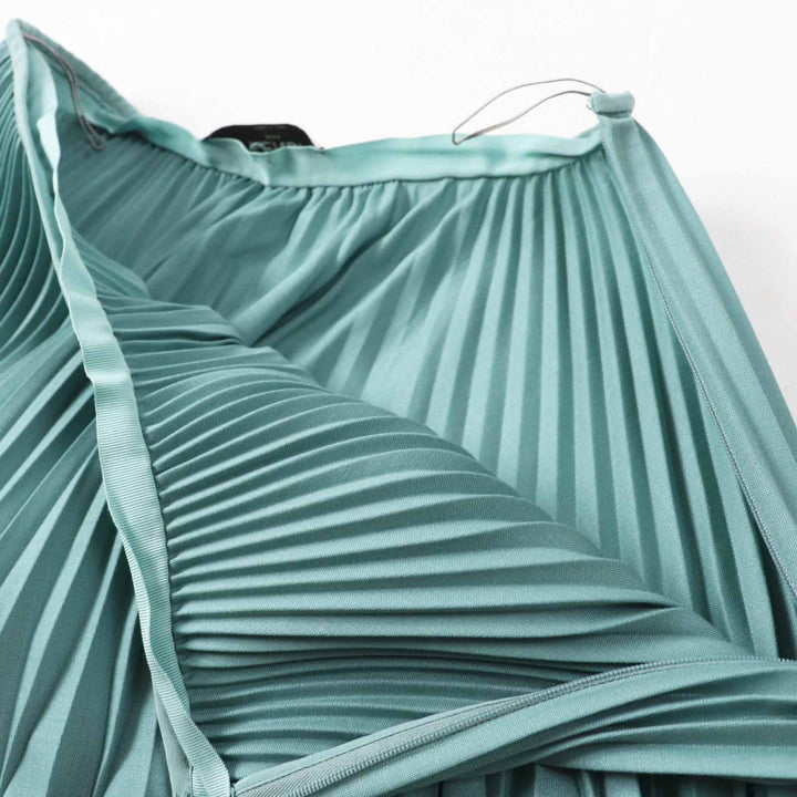 Excellent FENDI Pleated skirt Green system mohair Women 40 FQ7073