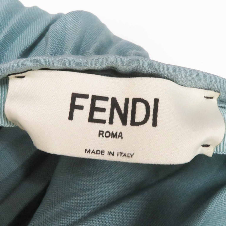 Excellent FENDI Pleated skirt Green system mohair Women 40 FQ7073