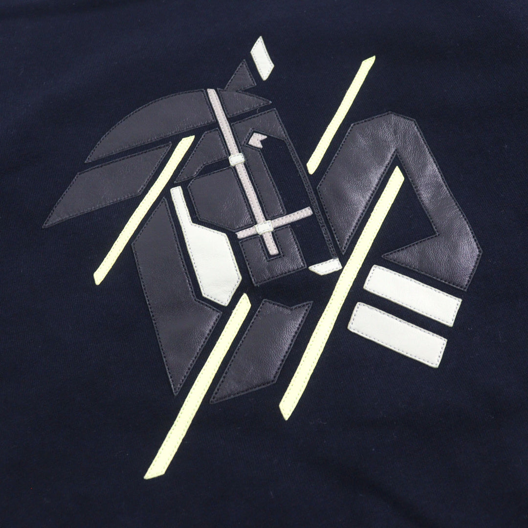 Great HERMES sweat Chevaux en Symmetrie pullover shirt Navy system cotton mens S