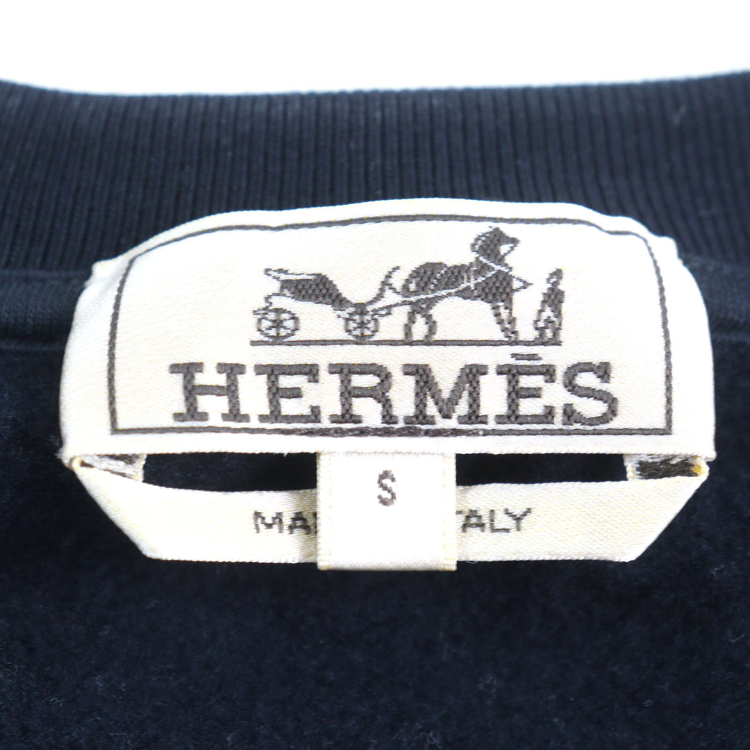 Great HERMES sweat Chevaux en Symmetrie pullover shirt Navy system mens S