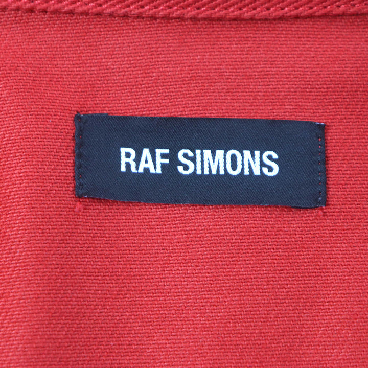Discounted Great RAF SIMONS Jacket CARRY OVER SLIM FIT DENIM SHIR Red cotton mens S 192-241