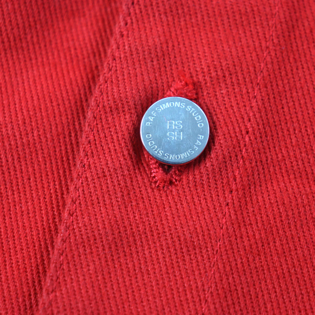 Discounted RAF SIMONS Jacket CARRY OVER SLIM FIT DENIM SHIR Red mens S 192-241