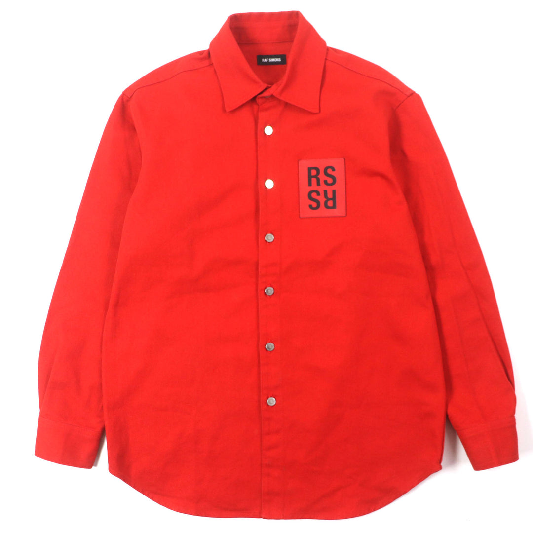 Discounted Great RAF SIMONS Jacket CARRY OVER SLIM FIT DENIM SHIR Red cotton mens S 192-241