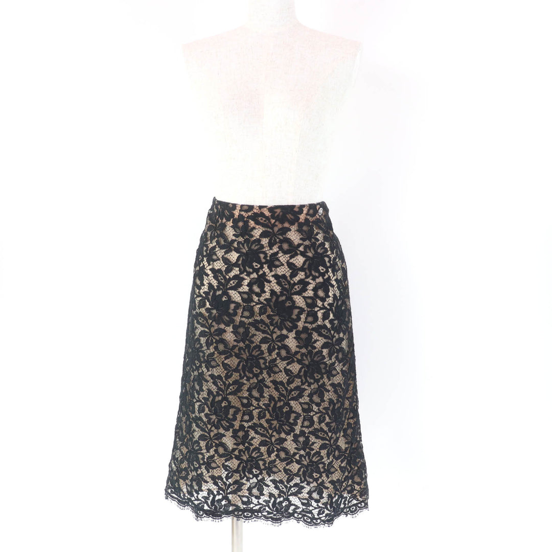 Excellent CHANEL skirt Lining: 100% silk, full lace, with lion metal Women 38