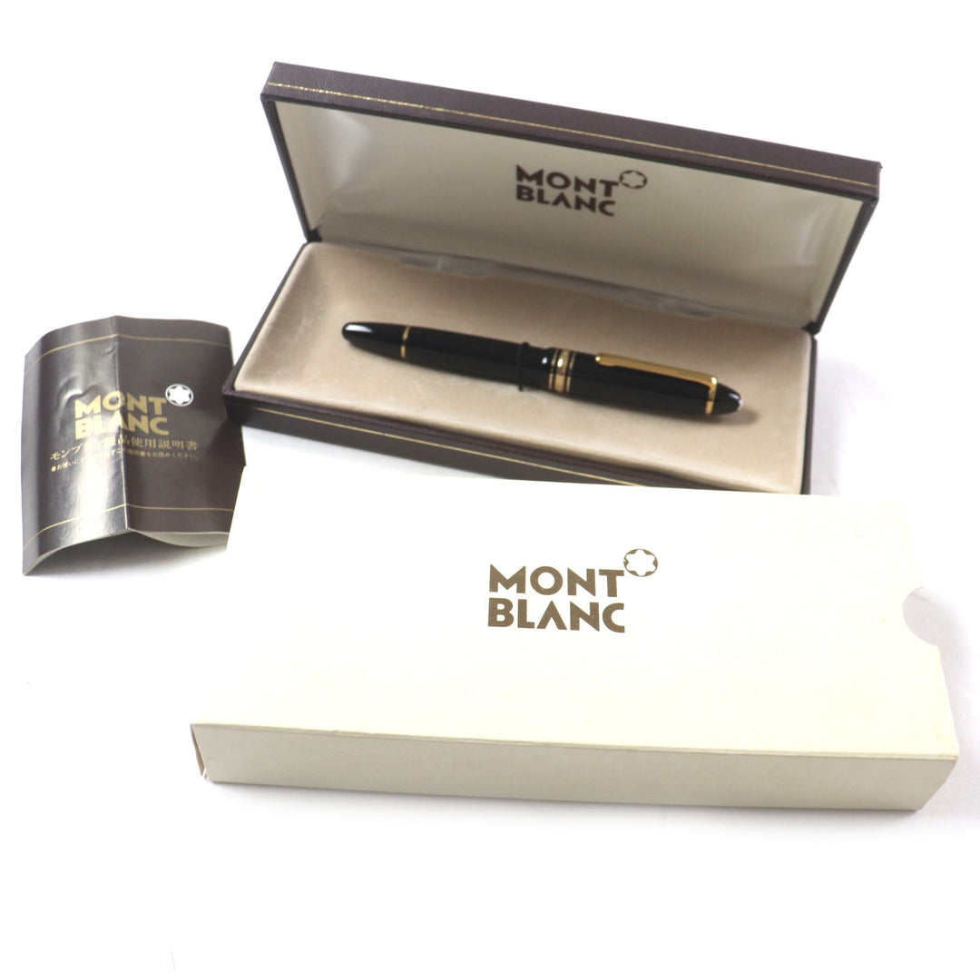 Excellent MONTBLANC fountain pen Meisterstuck 146 white star Black gold 14K mens