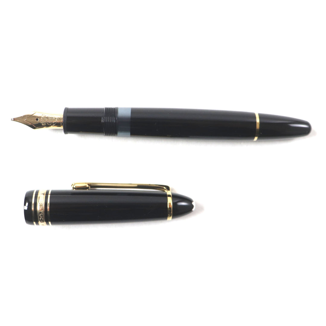 Excellent MONTBLANC fountain pen Meisterstuck 146 white star Black gold 14K mens