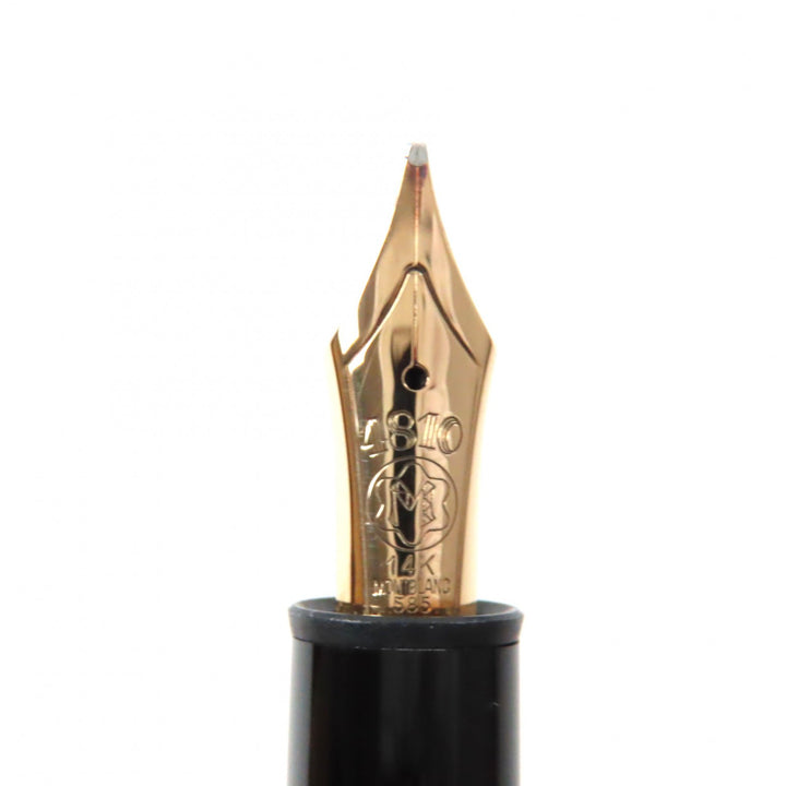 Excellent MONTBLANC fountain pen Meisterstuck 146 white star Black gold 14K mens