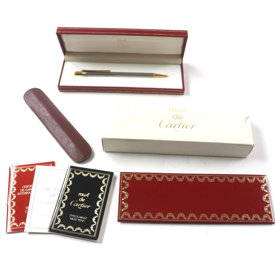 Great Cartier Ballpoint pen Love de Cartier Engraved logo Twist style Silver gold mens