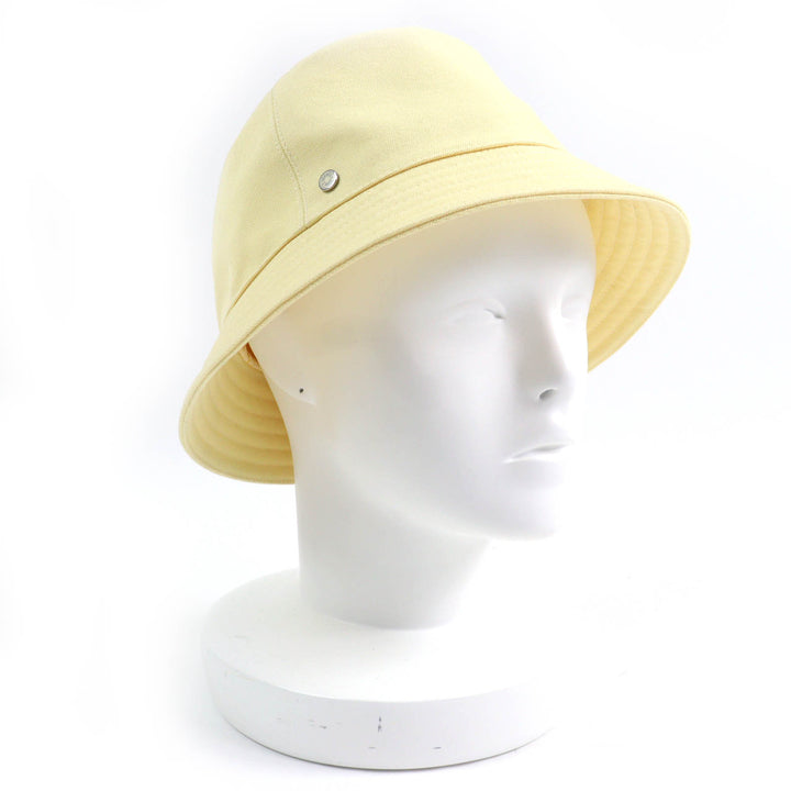 Excellent HERMES hat Calvi Serie Metal Bucket Hat yellow cotton Women 57