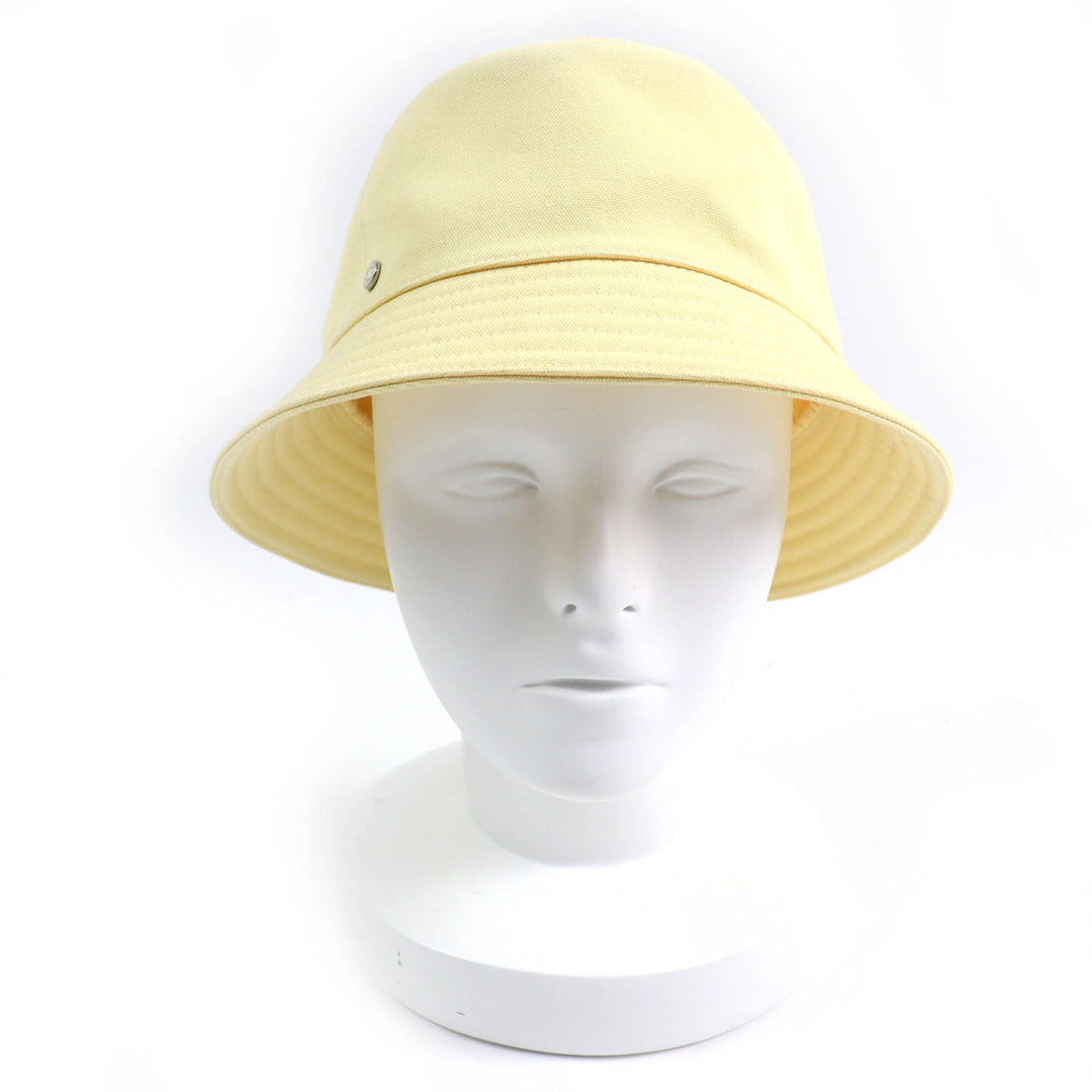 Excellent HERMES hat Calvi Serie Metal Bucket Hat yellow cotton Women 57