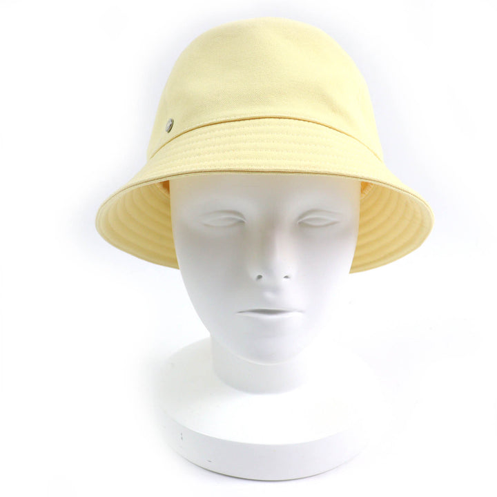 Excellent HERMES hat Calvi Serie Metal Bucket Hat yellow cotton Women 57