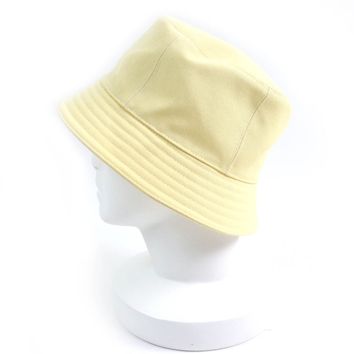 Excellent HERMES hat Calvi Serie Metal Bucket Hat yellow cotton Women 57