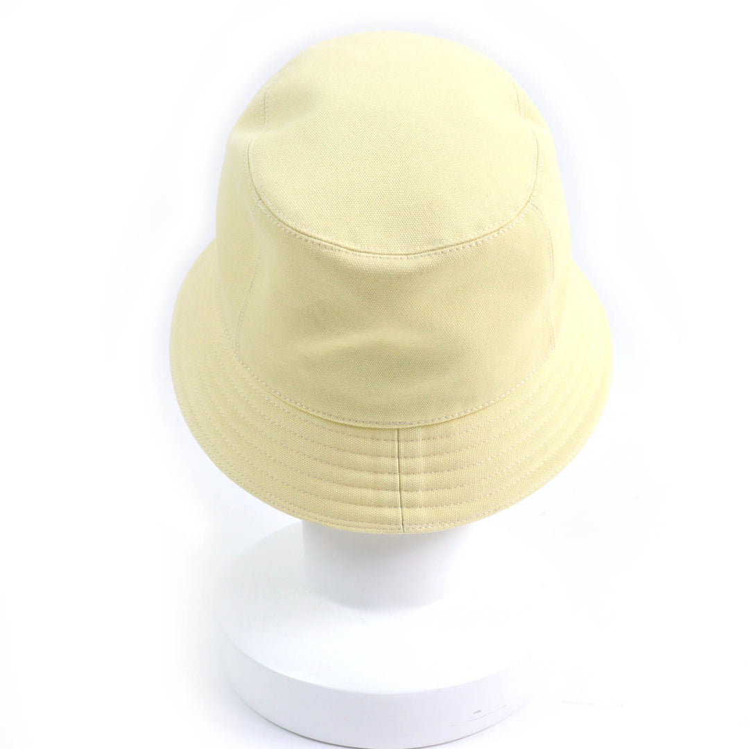 Excellent HERMES hat Calvi Serie Metal Bucket Hat yellow cotton Women 57
