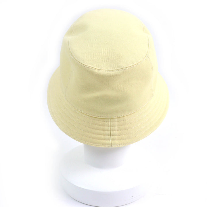 Excellent HERMES hat Calvi Serie Metal Bucket Hat yellow cotton Women 57