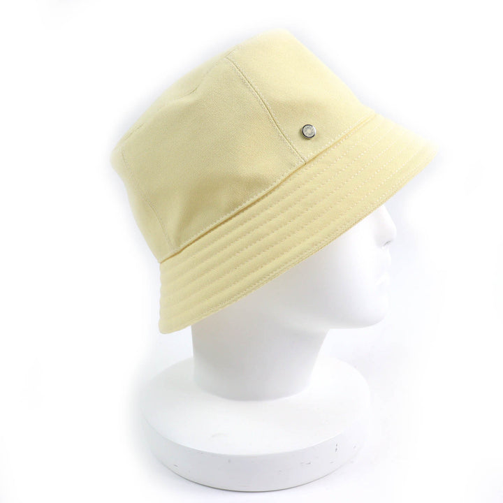 Excellent HERMES hat Calvi Serie Metal Bucket Hat yellow cotton Women 57
