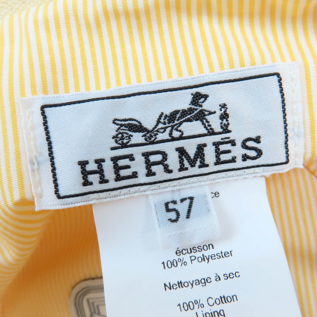 Excellent HERMES hat Calvi Serie Metal Bucket Hat yellow cotton Women 57