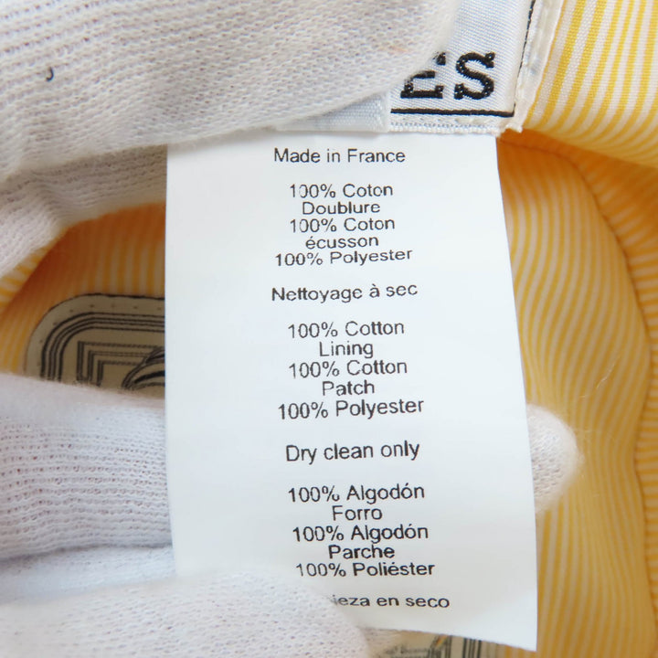 Excellent HERMES hat Calvi Serie Metal Bucket Hat yellow cotton Women 57