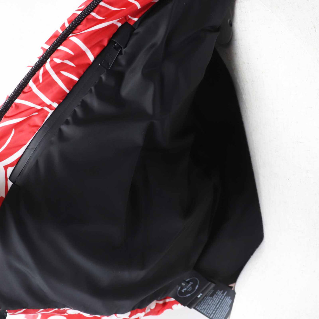 Pristine PRADA Down jacket Floral Pattern Triangle Logo/Triangle Plate S SGC025