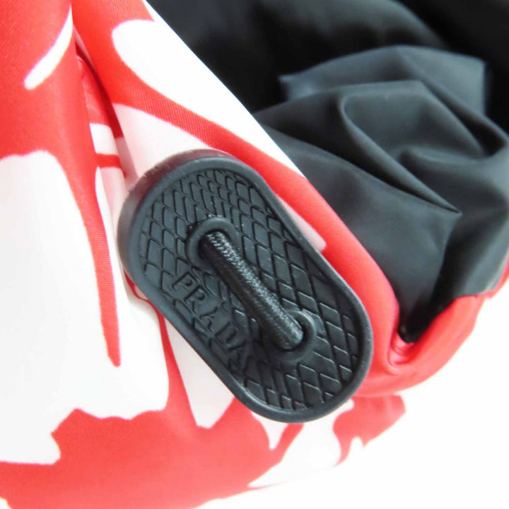 Pristine PRADA Down jacket Floral Pattern Triangle Logo/Triangle Plate S SGC025